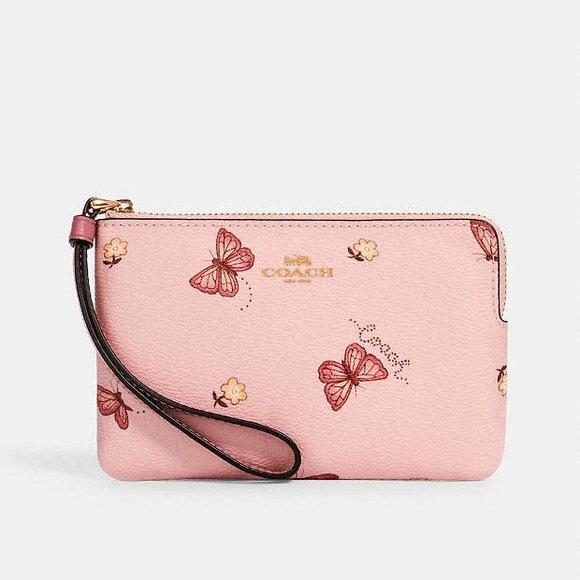 (SOLD) Coach Zip Wristlet Wity Butterfly Print - Picture 3 of 4